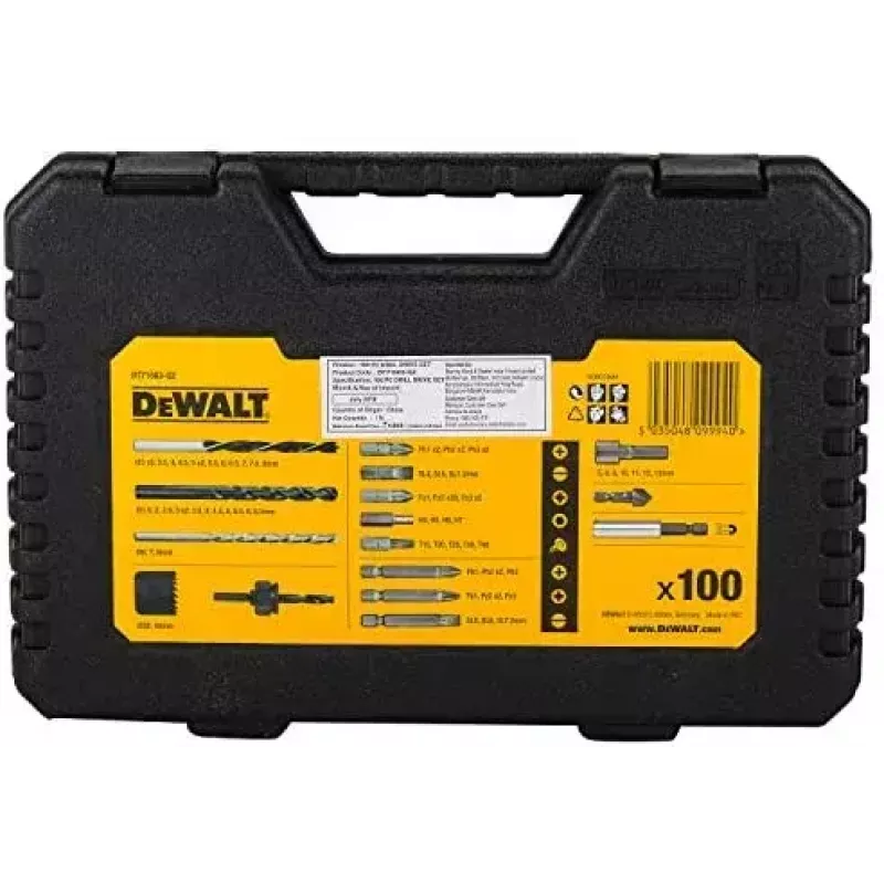 DeWALT DT71563 Schrauberbit-, Bohrer- und Lochsägen-Set, 100-teilig