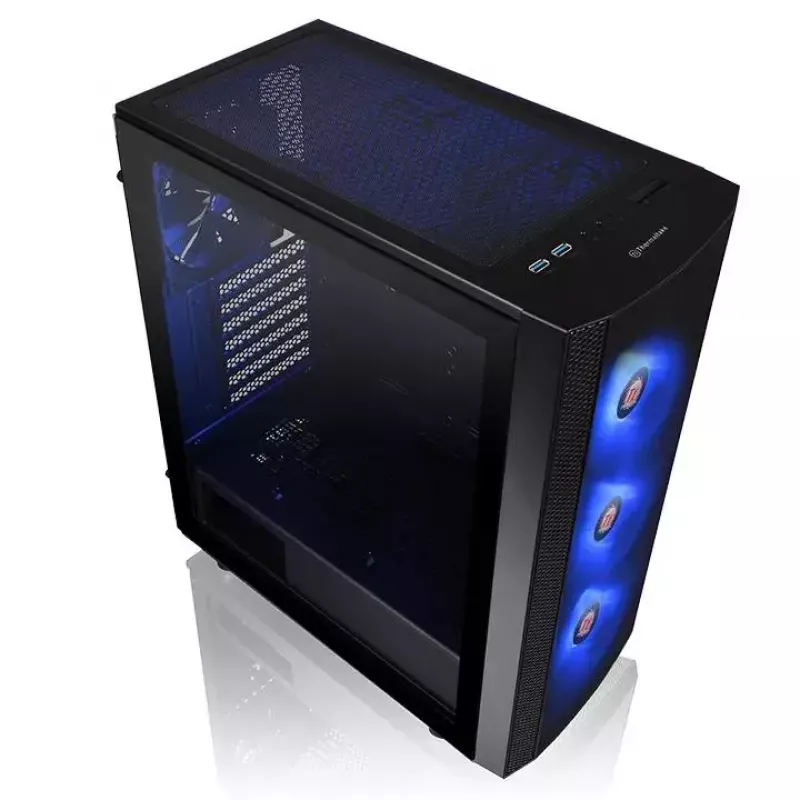 PC-Gehäuse Thermaltake Versa J25 TG RGB Midi Tower Schwarz