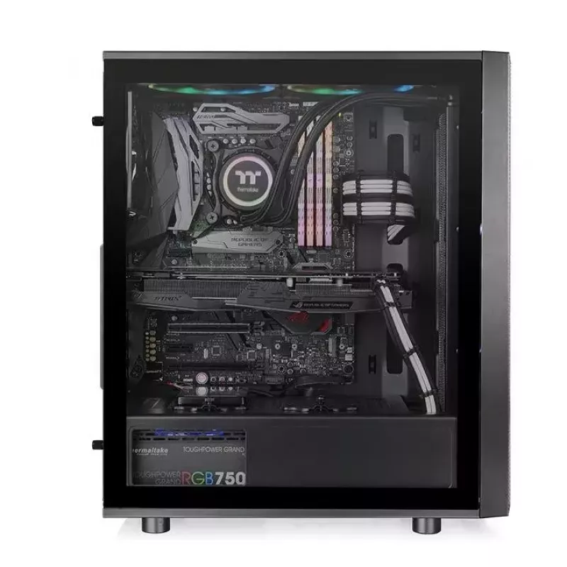 PC-Gehäuse Thermaltake Versa J25 TG RGB Midi Tower Schwarz