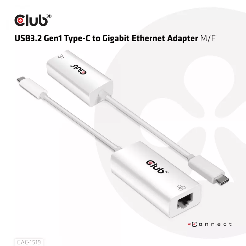 USB3.2 Gen1 Type-C zu Gigabit Ethernet Adapter CLUB3D CAC-1519