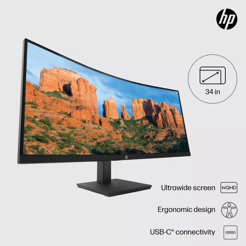 Monitor HP P34hc G4 34 Zoll Wide Quad HD LCD 3440 x 1440