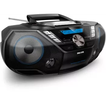 Philips CD Soundmachine AZB798T/12, Analog & digital, DAB, DAB+, FM, Player, CD, CD-R, CD-RW, Schneller Rücklauf, Schneller Vorlauf, Weiter, Zurück, Programm, Wiederholen, Zufallswiedergabe, 12 W