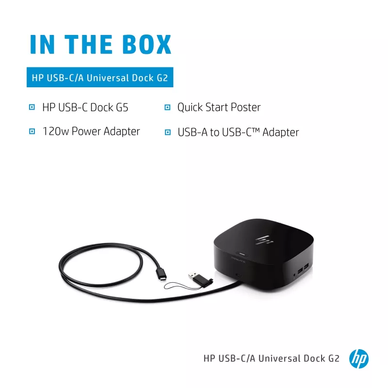 HP USB-C Dock G5, kabelgebunden, USB 3.2 Gen 1 (3.1 Gen 1) Type-C, Schwarz, Schwarz, China, Heim