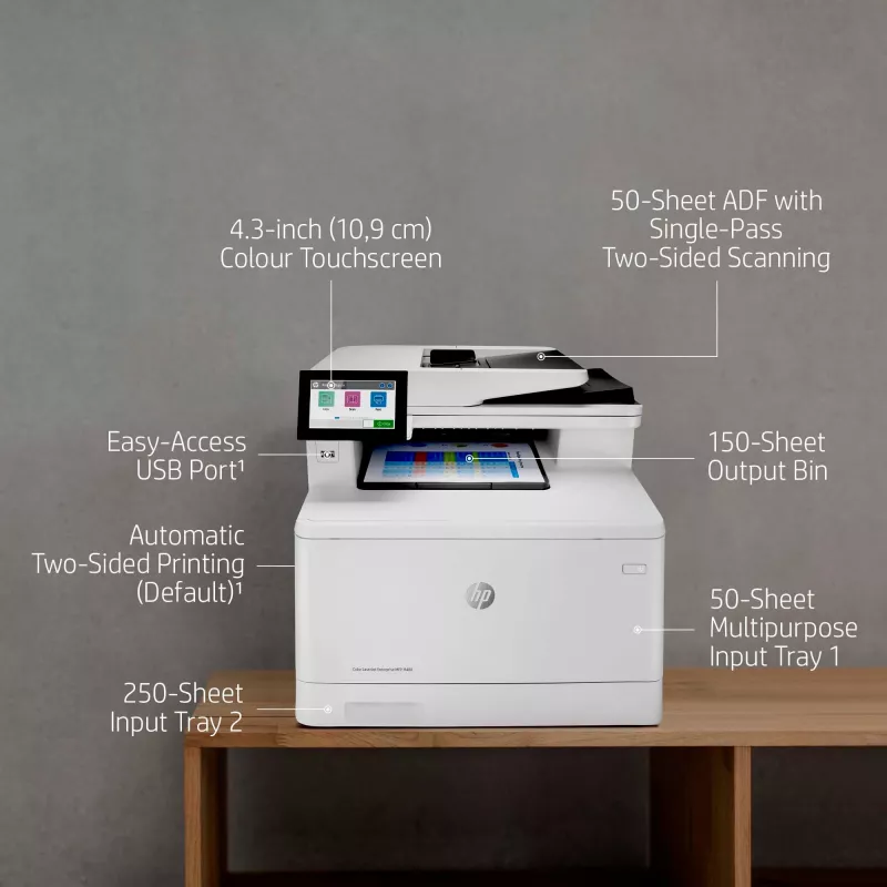 HP Farbe LaserJet Enterprise MFP M480f, Laser, Farbdruck, 600 x 600 DPI, A4, Direktdruck, Weiß, Schwarz