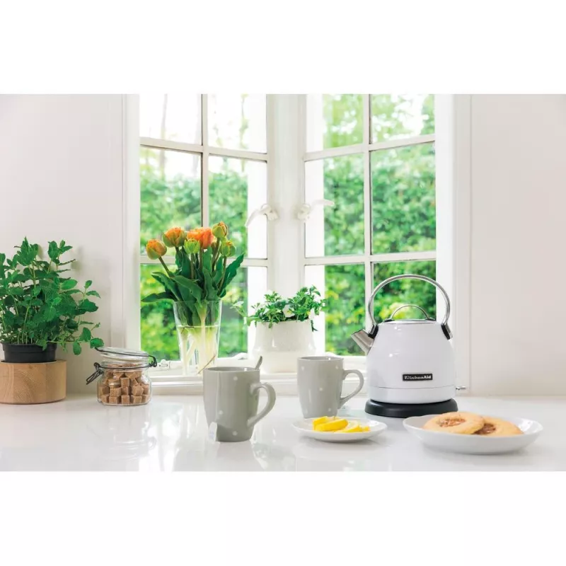 KitchenAid 5KEK1222EWH Wasserkocher 1.25 L 2200 W Schwarz, Edelstahl, Weiß