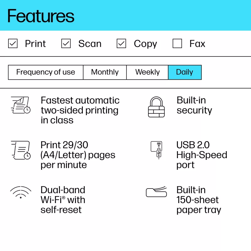 Multifunktions-Laserdrucker HP LaserJet MFP M234dw — Mono, A4, 29 ppm, Duplex, Wi‑Fi, Ethernet