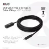 Club 3D CAC-1536 USB 3.2 Gen2 Typ-C auf Typ-A Verlängerungskabel, 10 Gbit/s, Stecker/Buchse, 5 m, schwarz