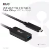 Club 3D CAC-1536 USB 3.2 Gen2 Typ-C auf Typ-A Verlängerungskabel, 10 Gbit/s, Stecker/Buchse, 5 m, schwarz