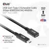 Club 3D CAC-1531 USB-C-Verlängerungskabel St./Bu., 1 m, USB 3.2 Gen 1, 5 Gbit/s, 60 W, 4K 60 Hz, schwarz
