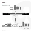 Club 3D CAC-1531 USB-C-Verlängerungskabel St./Bu., 1 m, USB 3.2 Gen 1, 5 Gbit/s, 60 W, 4K 60 Hz, schwarz