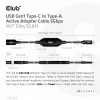 Club 3D CAC-1538 USB-C auf USB-A aktives Kabel, USB 3.2 Gen1 5 Gbit/s, Stecker/Buchse, 10 m, schwarz