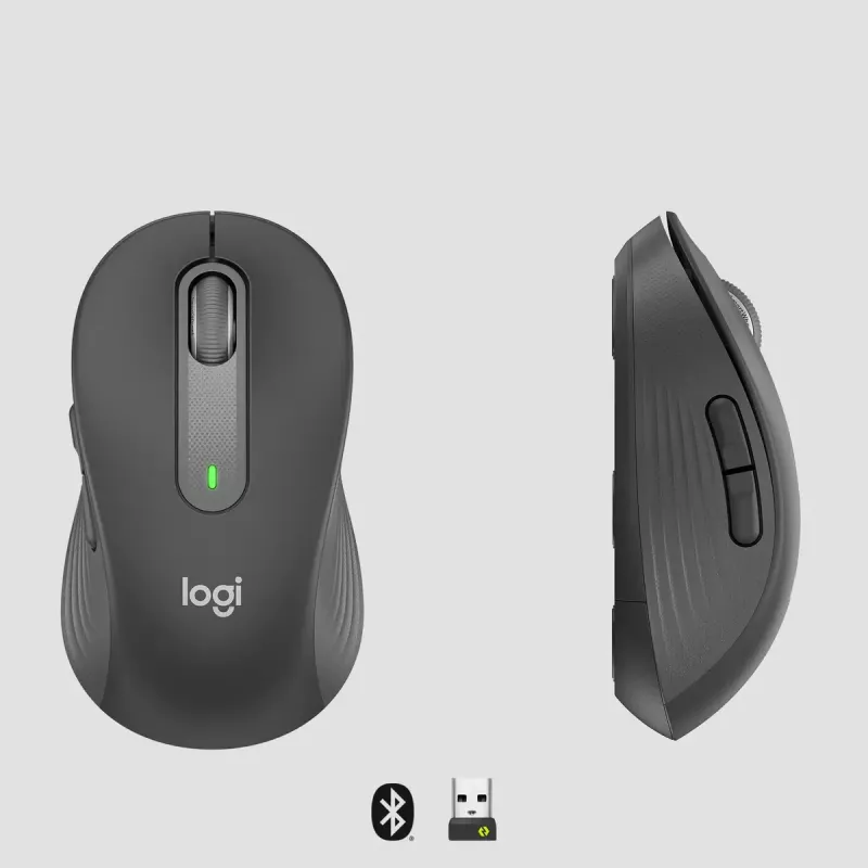LOGITECH Signature M650 L Kabellose Maus – Für große Hände – Rechtshänder – Graphit