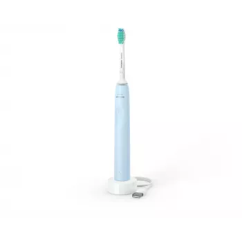 Elektrische Schallzahnbürste Philips HX3651/12 — sanfter Modus, integrierter Li‑Ion-Akku, 1 Bürstenkopf, weiß/blau