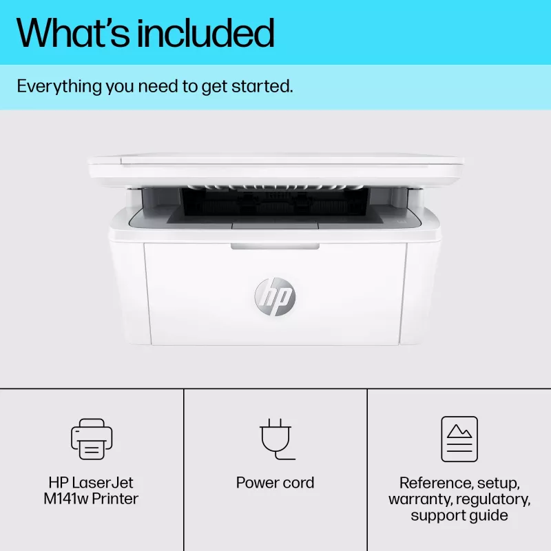 Multifunktions-Laserdrucker HP LaserJet MFP M140w — Mono, 20 ppm, 600×600 DPI, A4, Wi‑Fi, Ethernet, Weiß