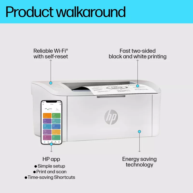 HP LaserJet M110w Drucker, Laser, 600 x 600 DPI, A4, 20 ppm, Netzwerkfähig, Weiß
