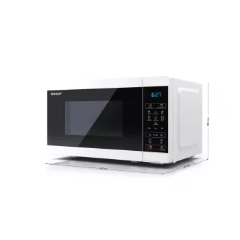 Sharp YC-MS02E-W Mikrowelle Schwarz, Weiß Solo-Mikrowelle Tischgerät 20 L 800 W