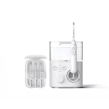 Munddusche Philips Power Flosser 7000 HX3911/40, batteriebetrieben, weiß, universelles AC-Ladegerät