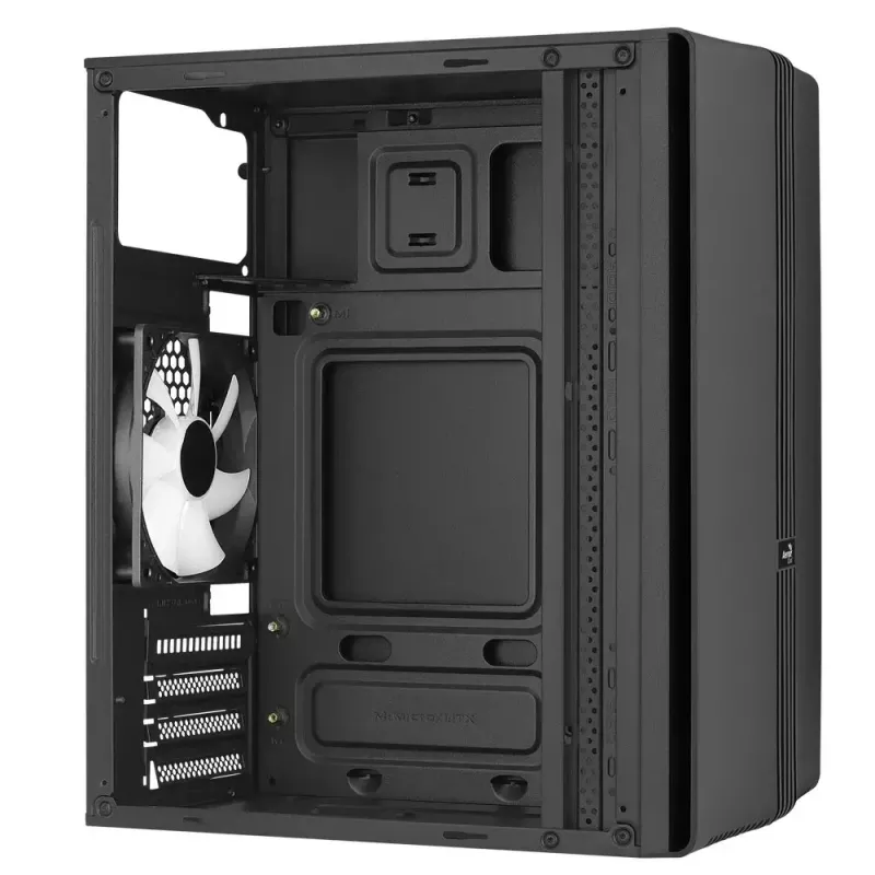 Aerocool Evo Mini RGB Micro-ATX-Mini-Tower-Gehäuse, Schwarz, mit Sichtfenster