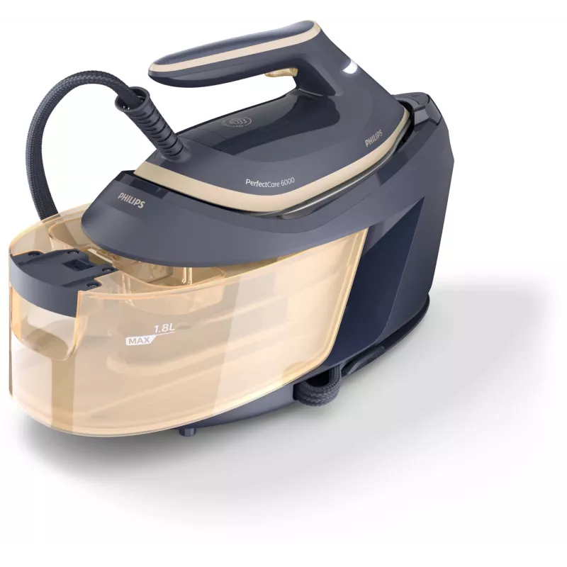 Philips PerfectCare 6000 Series PSG6066/20 Dampfbügelstation, 2400 W, 8 bar, 600 g/min Dampfstoß, 1,8 l Tank, SteamGlide Advanced Bügelsohle, Schwarz/Braun
