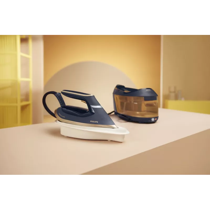 Philips PerfectCare 6000 Series PSG6066/20 Dampfbügelstation, 2400 W, 8 bar, 600 g/min Dampfstoß, 1,8 l Tank, SteamGlide Advanced Bügelsohle, Schwarz/Braun