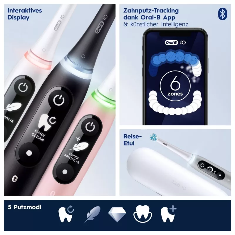 Oral-B 445197 elektrische Zahnbürste für Erwachsene Vibrationszahnbürste Pink, Weiß