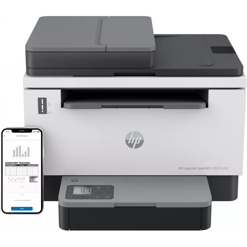 HP LaserJet Tank MFP 2604sdw Drucker, Laser, S/W-Druck, 600 x 600 DPI, A4, Direktdruck, Schwarz, Grau