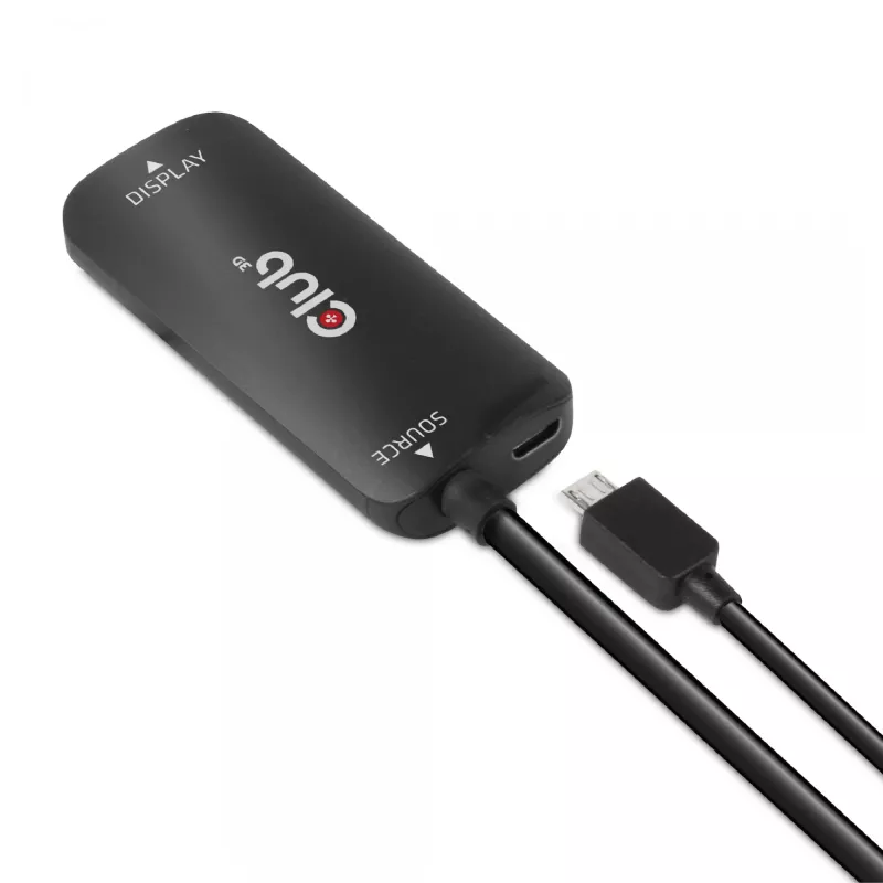 CLUB3D HDMI + Micro USB zu DisplayPort™ 4K120Hz oder 8K30Hz M/F aktiver Adapter