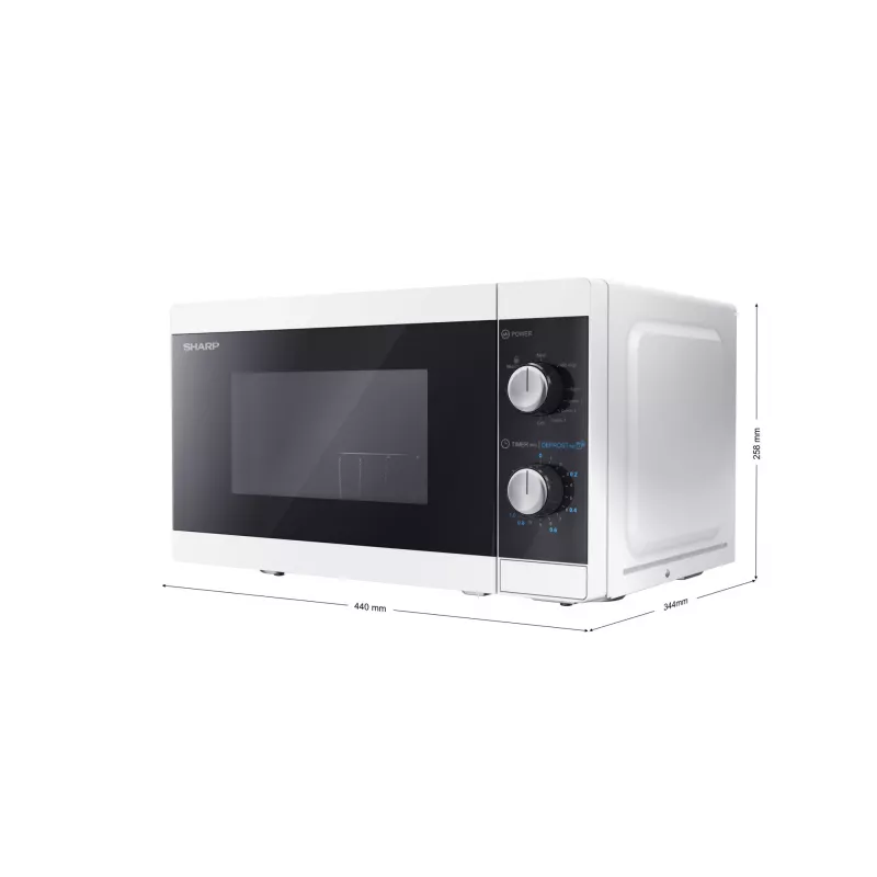 Sharp YC-MG01E-W Mikrowelle Schwarz, Weiß Grill-Mikrowelle Tischgerät 20 L 800 W