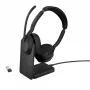 Jabra Evolve2 55 - Link380a UC Stereo (inkl. Standfuß), kabellos, Büro/Callcenter, 20 - 20000 Hz, 130 g, Headset, Schwarz