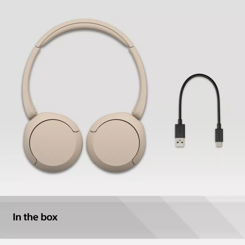 Sony WH-CH520 kabellose Kopfhörer, Creme/Beige