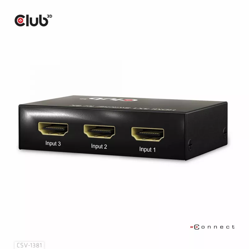 Club3D CSV-1381 HDMI-Switch 3-auf-1, 8K60Hz/4K120Hz