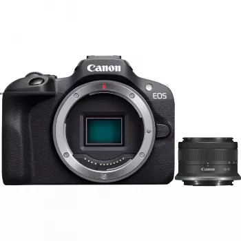 Canon EOS R100 + RF-S 18-45mm F4.5-6.3 IS STM Kit MILC 24,1 MP CMOS 6000 x 4000 Pixel Schwarz