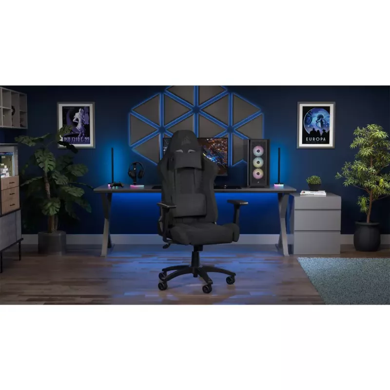 Corsair TC100 RELAXED gepolsterte Sitzfläche schwarz Rückenlehne 59,5x81 cm