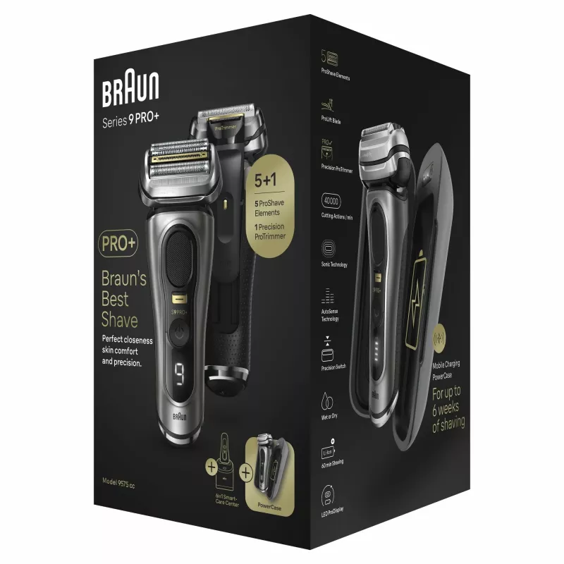 Braun Series 9 Pro+ 9575cc Nass- & Trockenrasierer Folienrasierer Trimmer Metallic