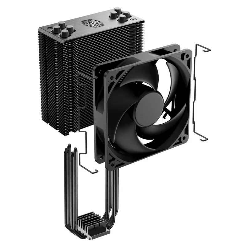 Cooler Master Hyper 212 Black RR-S4KK-25SN-R1 CPU-Luftkühler, 120-mm-Lüfter, 4 Heatpipes, AM4/AM5/LGA1700, Schwarz
