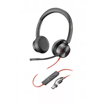 HP Poly Blackwire 8225 Stereo Microsoft Teams zertifiziertes USB-C Headset + USB-C/A Adapter