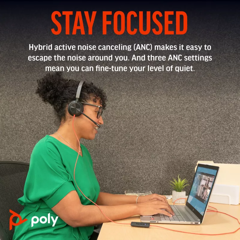HP Poly Blackwire 8225 Stereo Microsoft Teams zertifiziertes USB-C Headset + USB-C/A Adapter