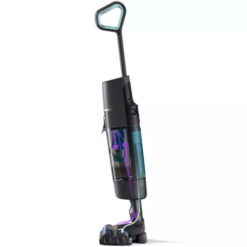 Philips XW7110 Akku-Staubsauger, Batterie, Trocken- und Nassreinigung, beutellos, Champagner, Grau