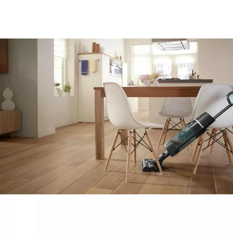 Philips XW7110 Akku-Staubsauger, Batterie, Trocken- und Nassreinigung, beutellos, Champagner, Grau
