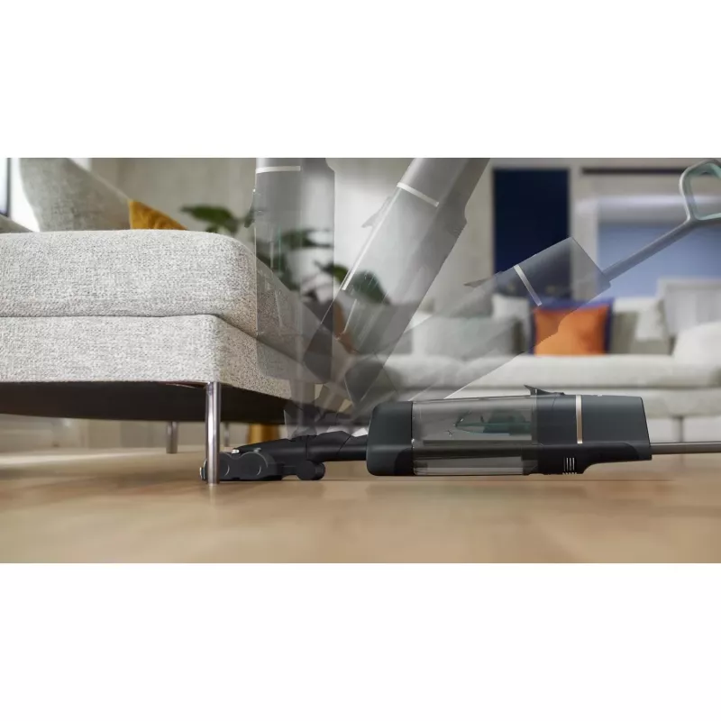 Philips XW7110 Akku-Staubsauger, Batterie, Trocken- und Nassreinigung, beutellos, Champagner, Grau