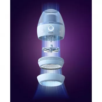 Fusselrasierer Philips GCA2100/20, blau, Edelstahlklingen, Batteriebetrieb, 90 min Laufzeit