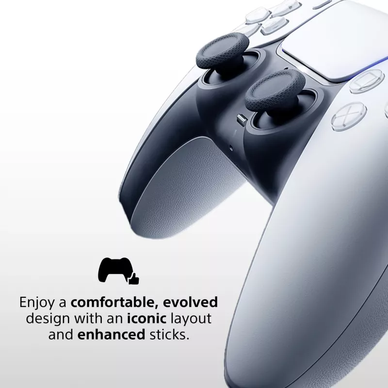 Gamepad Sony DualSense Wireless Controller V2 – PlayStation 5, Bluetooth/USB, USB-C, integrierter Akku, weiß