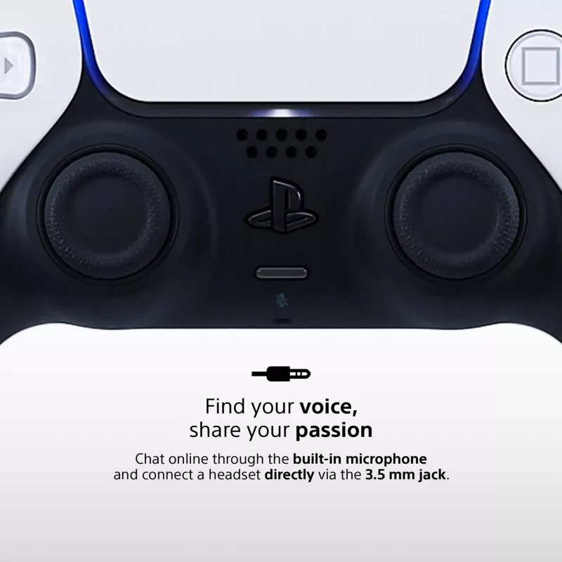 Gamepad Sony DualSense Wireless Controller V2 – PlayStation 5, Bluetooth/USB, USB-C, integrierter Akku, weiß