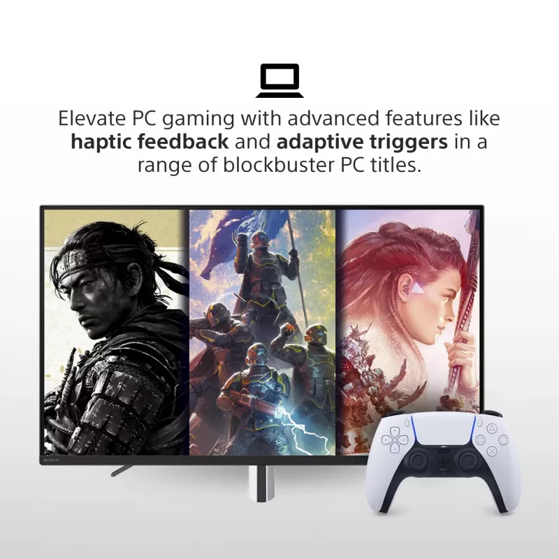 Gamepad Sony DualSense Wireless Controller V2 – PlayStation 5, Bluetooth/USB, USB-C, integrierter Akku, weiß