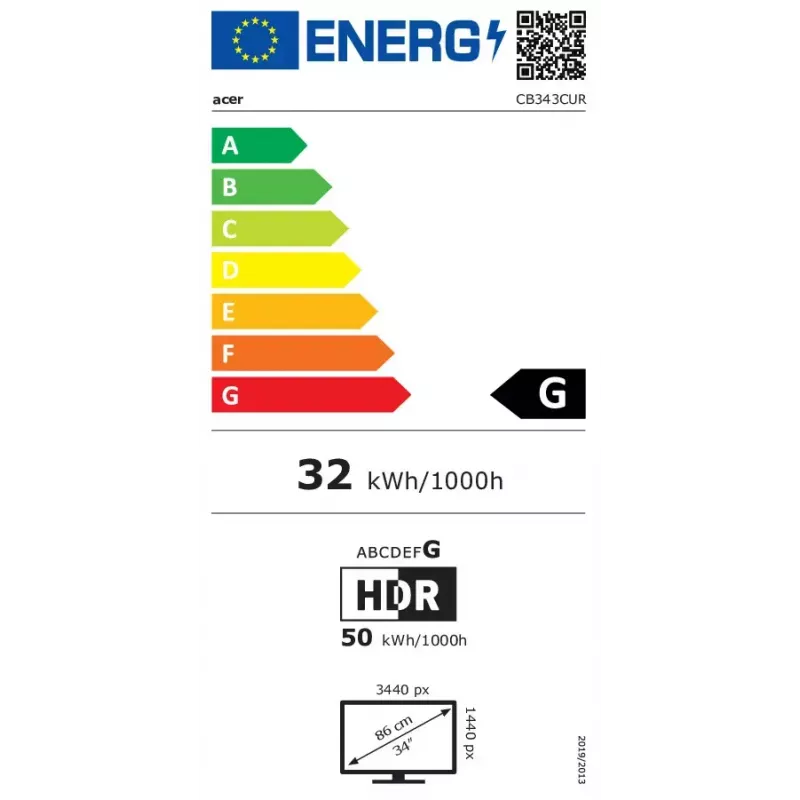 Monitor Acer CB343CUR 34 Zoll UltraWide Quad HD LED 3440 x 1440