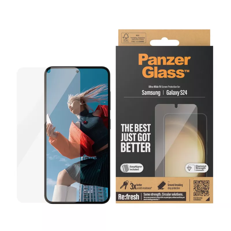 PanzerGlass® Displayschutzfolie Samsung Galaxy S24 | Ultra-Wide Fit mit EasyAligner
