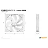 be quiet! Pure Wings 3 140mm PWM Weiß Gehäuselüfter für Computer 14 cm 1 St.