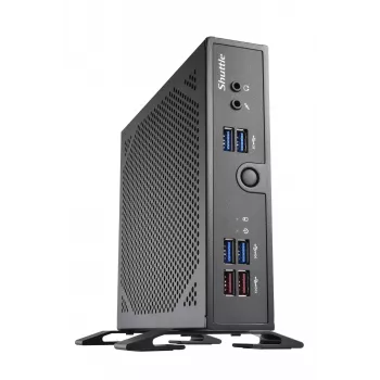 Shuttle XPC slim Barebone DS50U7, i7-1355U, 2x LAN (1x 2,5 Gbit, 1x 1 Gbit), 1x COM, 1x HDMI, 1x DP, 1x VGA, lüfterlos, 24/7 Dauerbetrieb