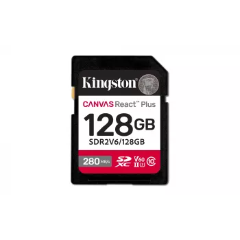 Kingston Technology 128 GB Canvas React Plus SDXC UHS-II 280R/100W U3 V60 für Full HD/4K