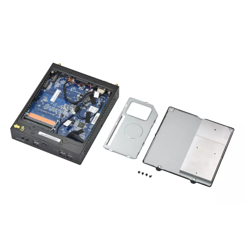Shuttle XPC slim Barebone DS50U, Intel Celeron 7305, 2x LAN (1x 2,5 Gbit, 1x 1 Gbit), 1x COM, 1x HDMI, 1x DP, 1x VGA, lüfterlos, 24/7 Dauerbetrieb